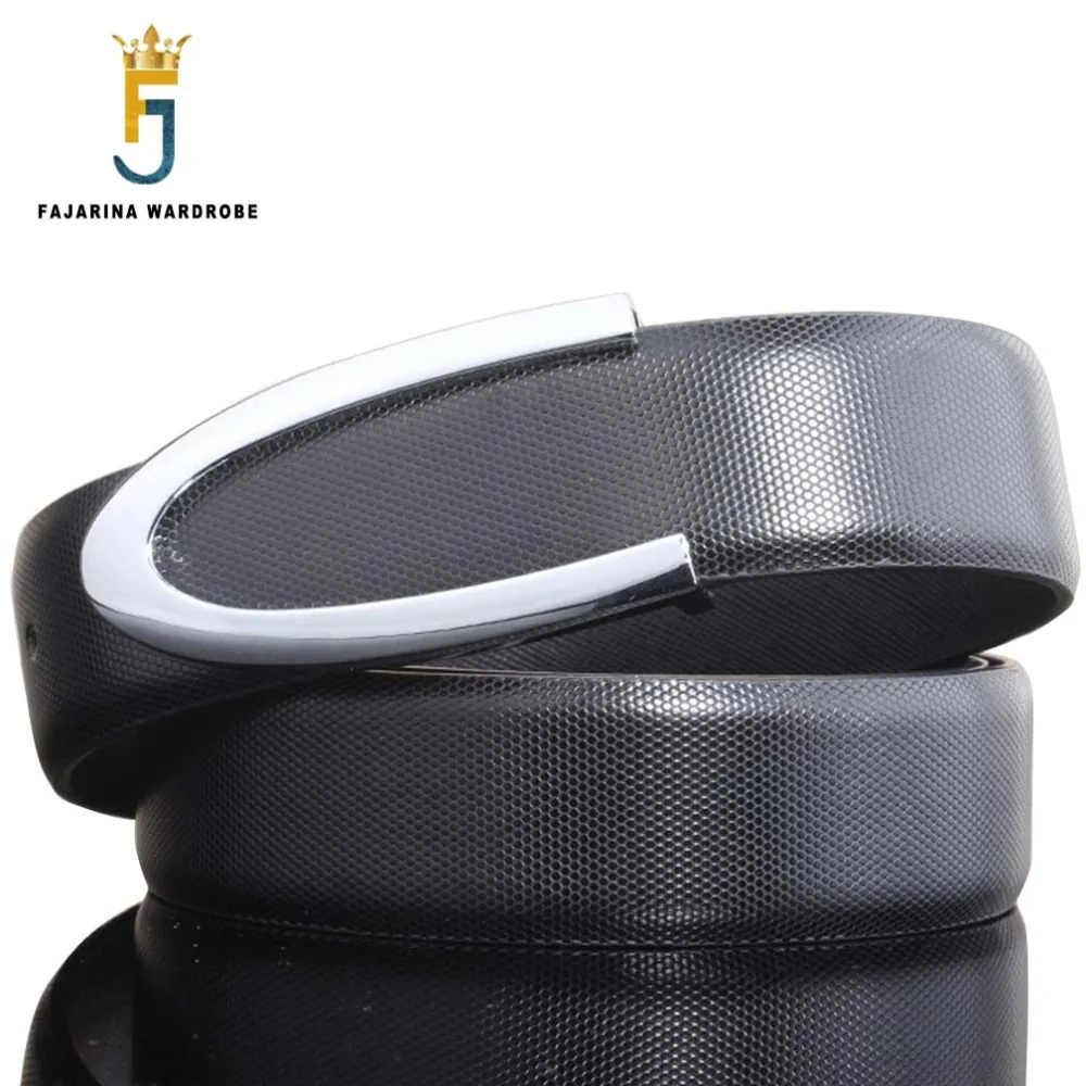 FAJARINA Genuine Leather Belt Men Quality Mens Belts Arrow Design Smooth Buckle Waist Belt for Men Fashion Styles Man AUTBT009