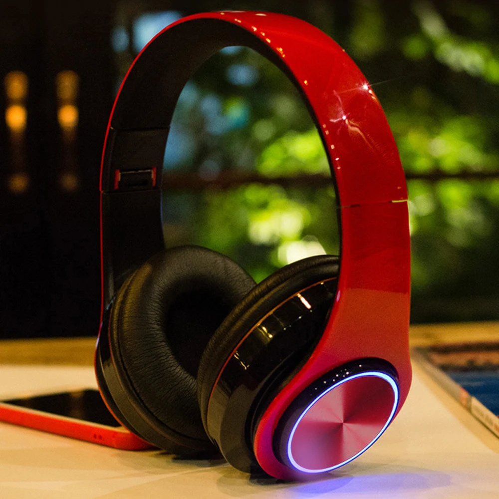 DioIono Беспроводные Проводные Bluetooth наушники светодиодные Беспроводная гарнитура
