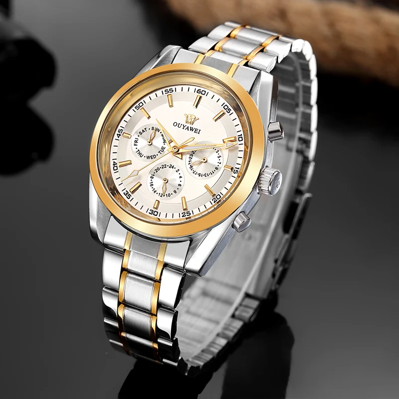 OUYAWEI деловые роскошные часы с суб-циферблатом Мужские автоматические
