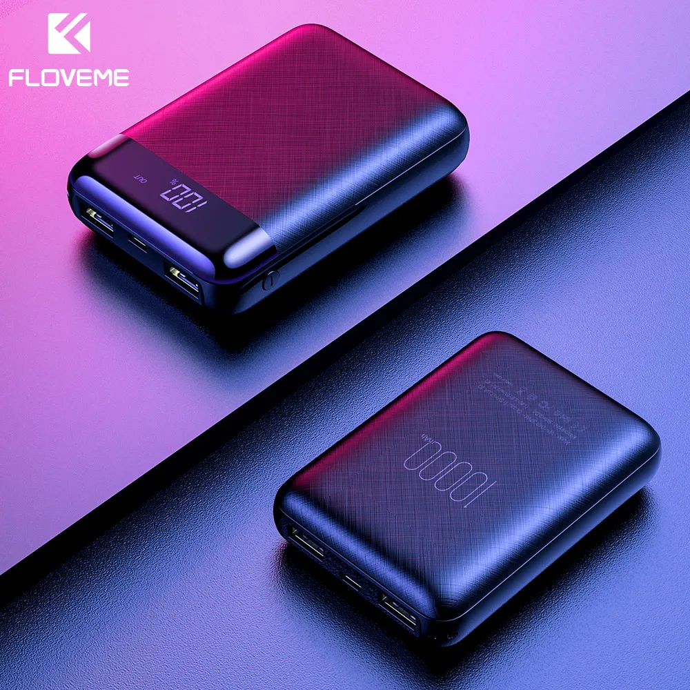 FLOVEME 10000 мАч Мини Внешний аккумулятор для Xiaomi MI Power Bank двойной USB внешний быстрое