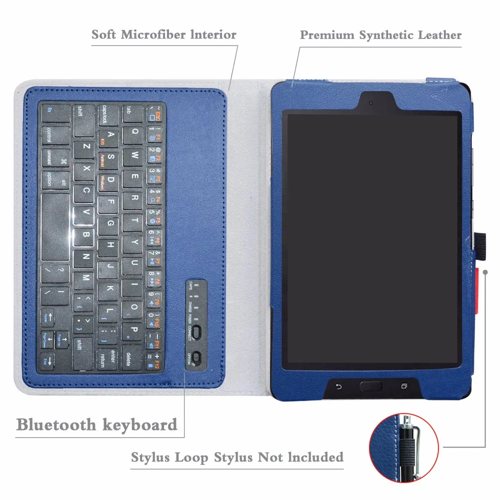 Съемный чехол для планшета с клавиатурой Bluetooth 7 9 дюйма Verizon ASUS ZenPad Z8s ZT582KL (2017