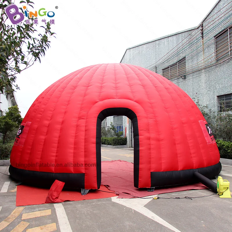 Изготовленный На Заказ 7X5.3X4 метров надувной красный igloo/красный купол/полукупол