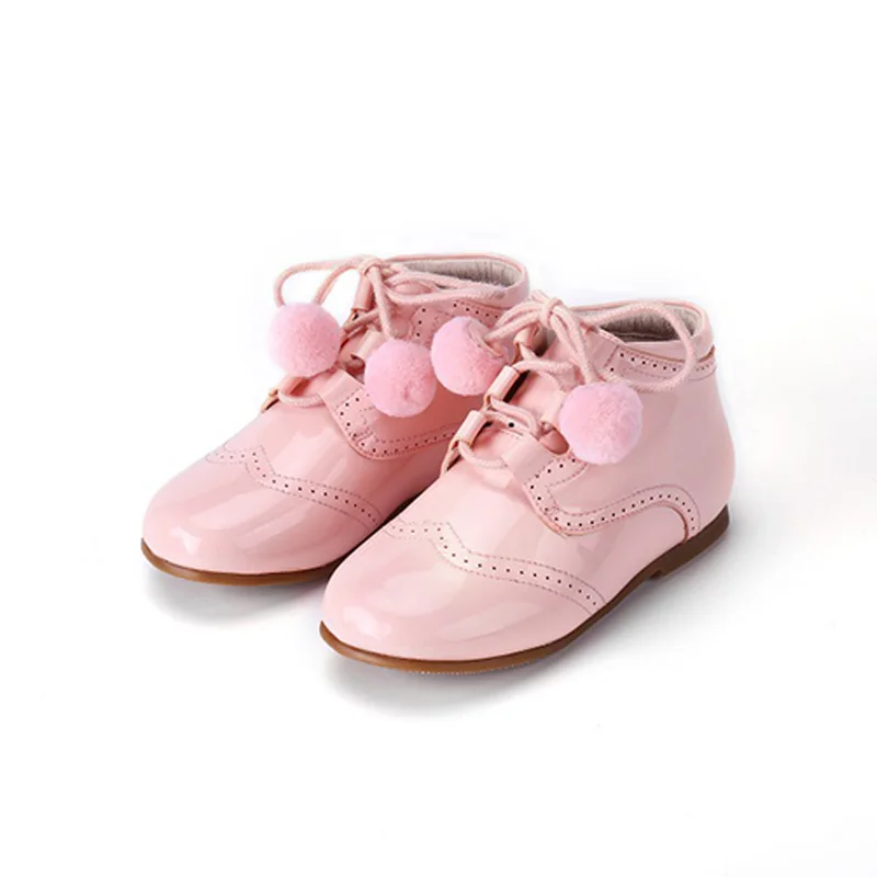 Pink Новинка года; кожаные ботинки для девочек; детские ботинки из натуральной кожи; модные ботинки для малышей; ботинки для девочек; сезон осень-зима - Цвет: Pink