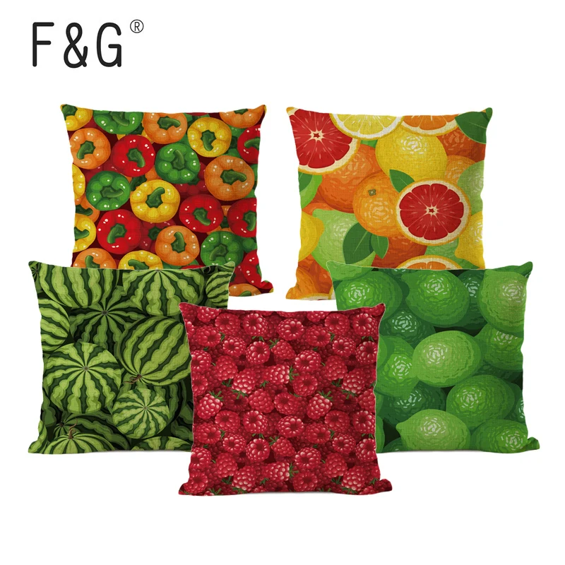 

Tropical Fruit Cushion Covers Popular Watermelon Pineapple Lemon Throw Pillow Cases Camper Decor Dining Chair Pillowcase