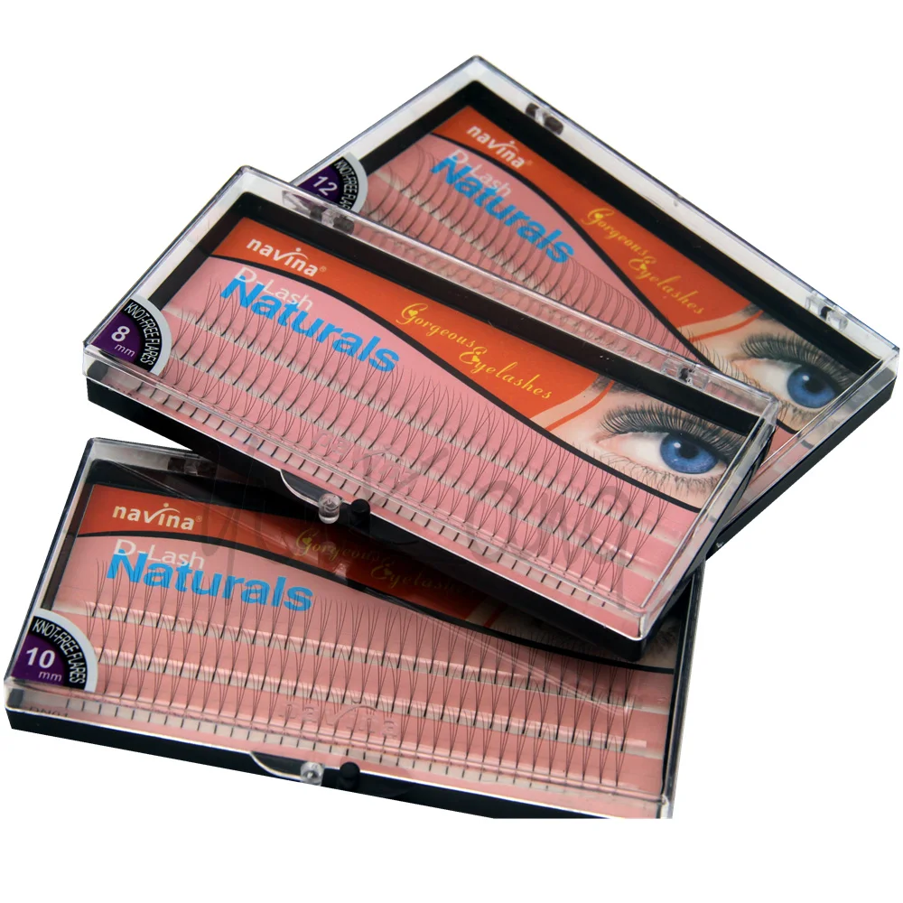 

NAVINA 102 Strips Individual False Eyelash D-Curl 0.12mm thickness 3D W Fake Eyelashes Extension Strips 8mm/10mm/12mm Non Knot