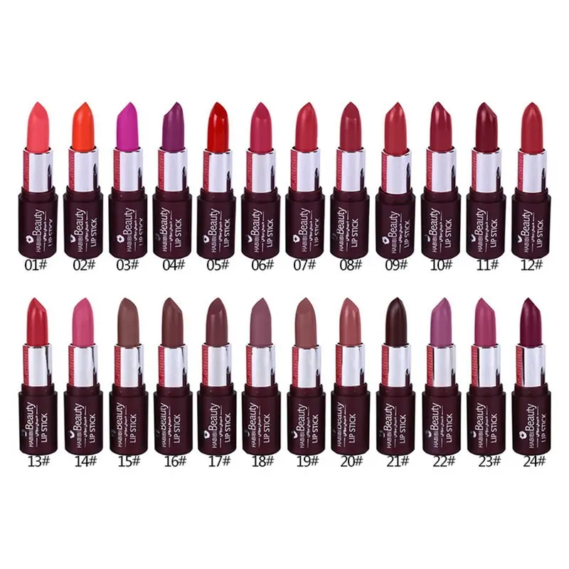 Habibi Beauty 24 Color Matte Lipstick Waterproof Long Lasting Cosmetics Nourishing Tint Nude |