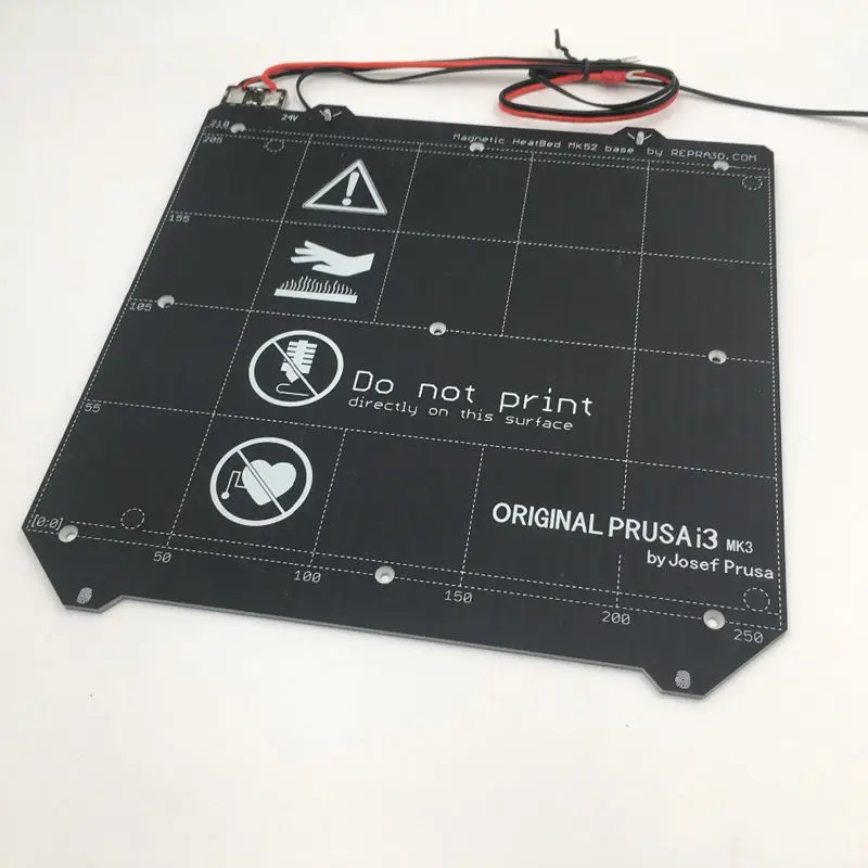 Запчасти для 3D-принтера Clone I3 Mk3 3D принтер с подогревом Магнитный Mk52 Heatbed 24V в сборе