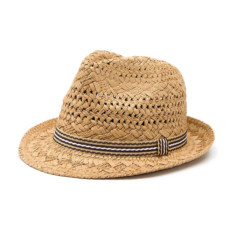 

Summer Beach Sun hats Sunscreen Straw Hat Fashion Handmade Women Men Straw Jazz Hat Beach Fedora Caps Sunhat Men Panama Hats