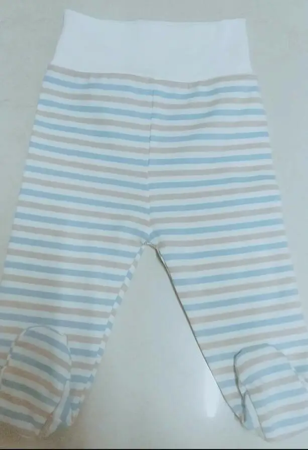 blue brown stripes Штаны для малышей; хлопок; Штаны для младенцев; колготки для новорожденных; детские штаны; одежда для малышей; сезон весна-осень; детские брюки с высокой талией - Цвет: blue brown stripes