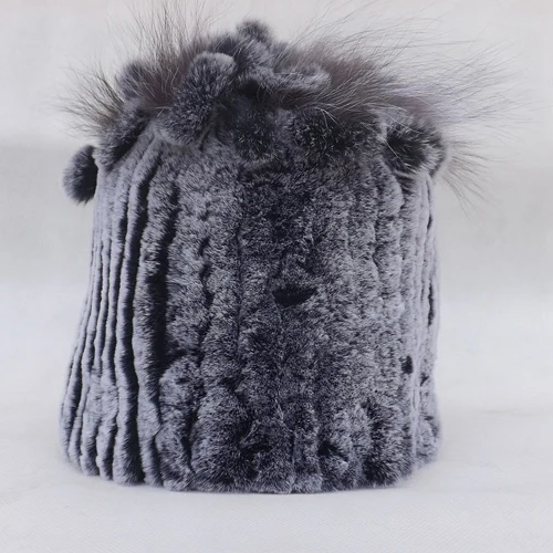 Женская Кепка шляпы для женщин вязаный натуральный мех ЗИМА Gorros Beanie Женская Русская Шапка Femme Toucas de Inverno feminina женские шапки - Цвет: 8