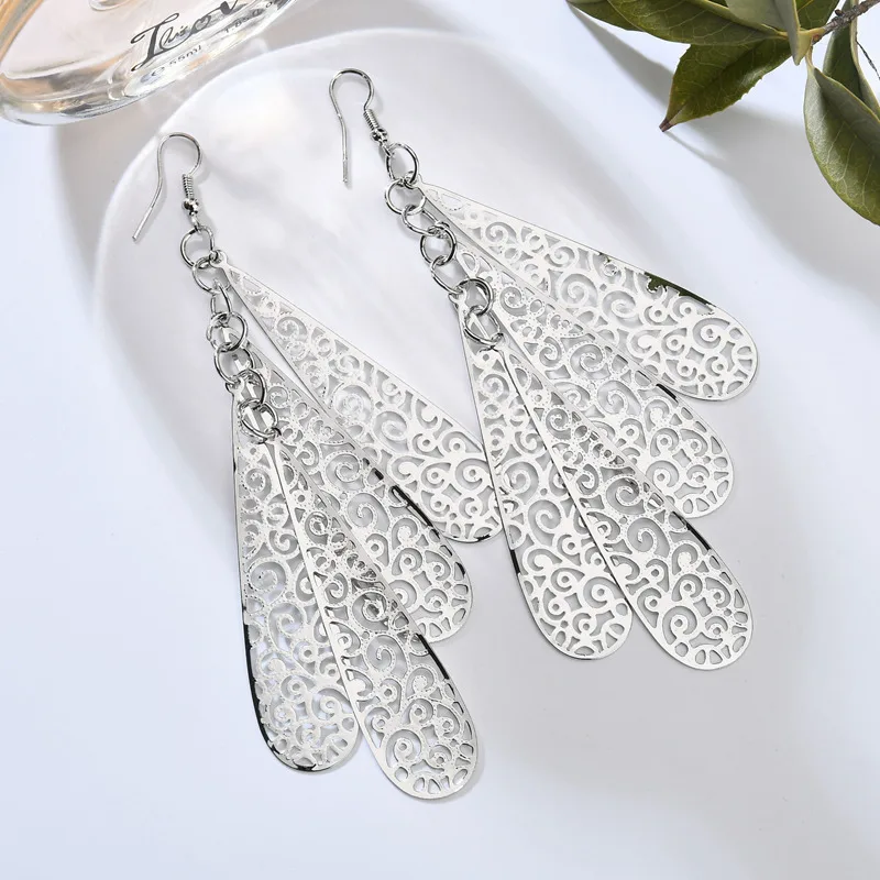fashion tassel water drill long ear environmental protection color anti-allergy nail jewelry wholesale Yiwu source | Украшения и