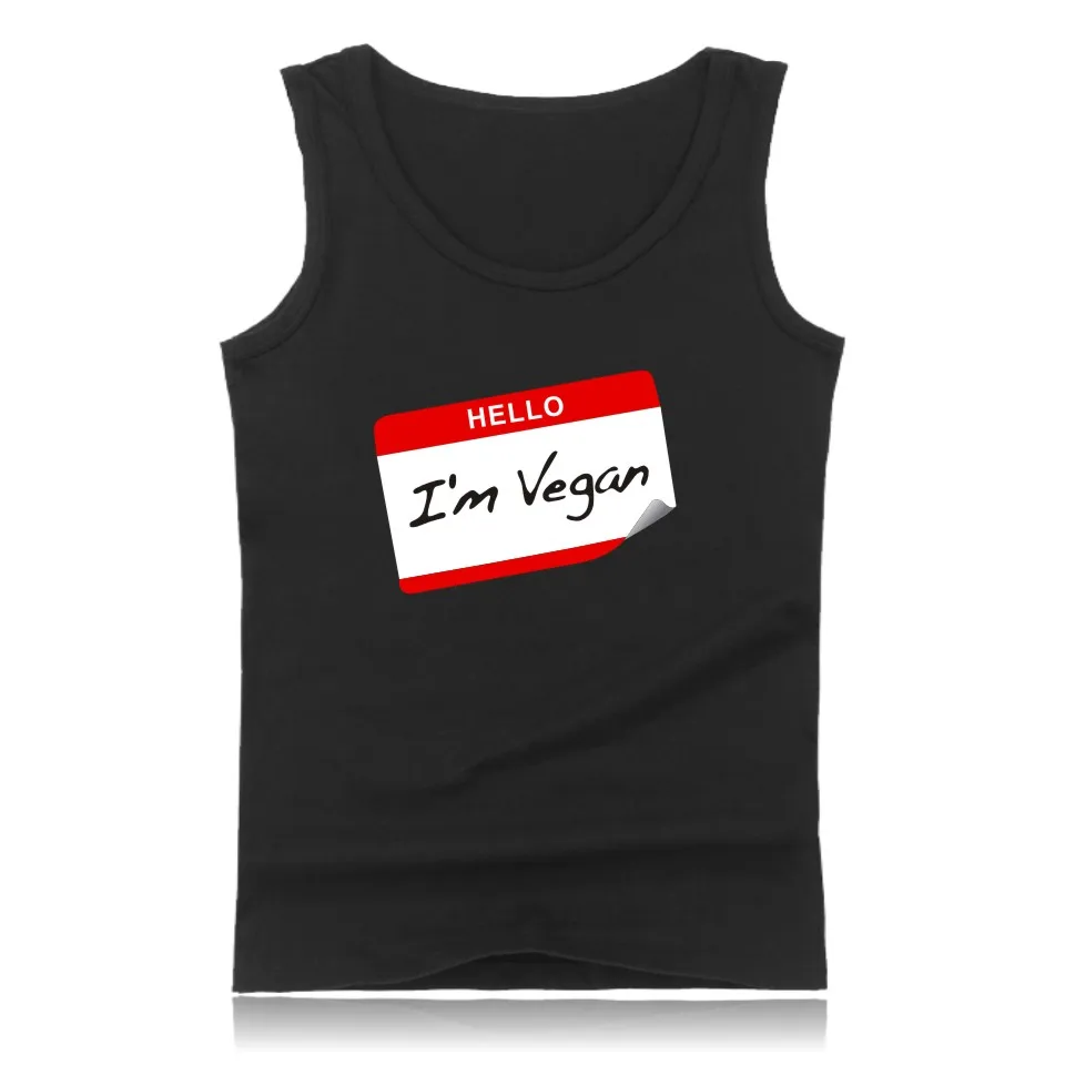 Значимый узор топ на бретелях для веганов топы питание от растений Мужская