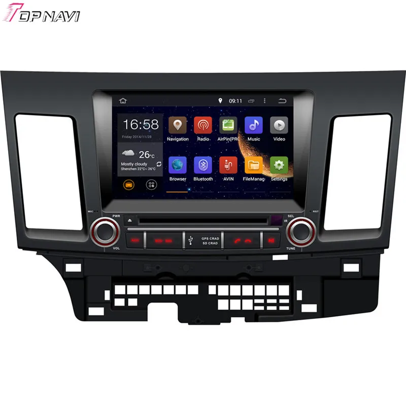 TOPNAVI 8 ''четырехъядерный Android 6 0 Автомобильный DVD проигрыватель для MITSUBISHI LANCE/Galant