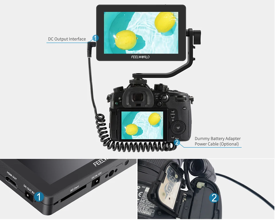 FEELWORLD F6 PLUS 5,5 дюймов 3D LUT сенсорный экран 4 K HDMI монитор Full HD 1920x1080 ips DSLR камера полевой монитор для камеры s Nikon