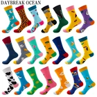 Носки унисекс высокого качества, новые модные мужские носки, новые забавные хлопковые носки с принтом животных и фруктов, мужские носки большого размера