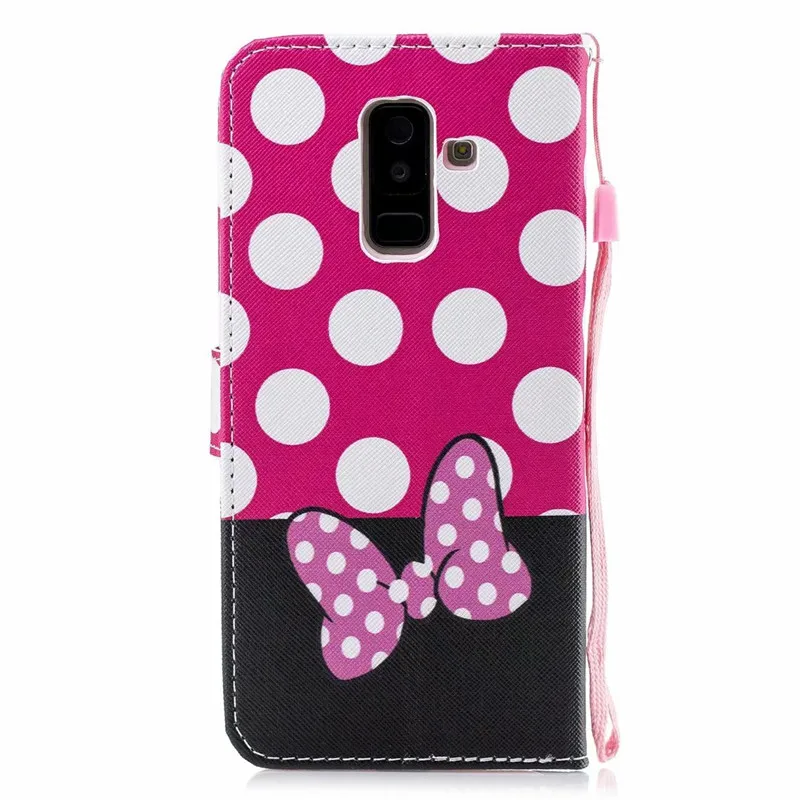 Модный чехол для Samsung J4 J6 A6 A8 Plus J2 J8 A7 A9 A6S 2018 откидной кожаный + ТПУ мягкий милый
