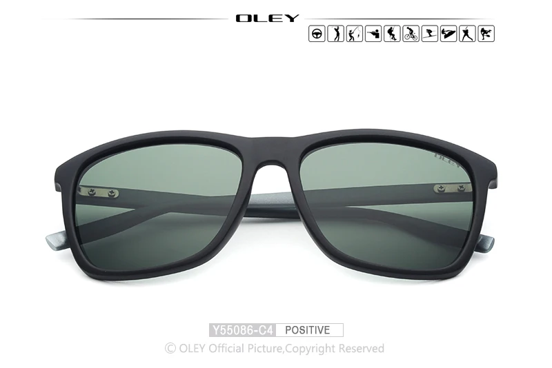 Y55086 C4 BOX OLEY, унисекс, квадратные солнцезащитные очки, мужские, поляризационные, wo, мужские, фирменный дизайн, Ретро стиль, для вождения, солнцезащитные очки, аксессуары, очки, Y55086 - Цвет линз: Y55086 C4 BOX