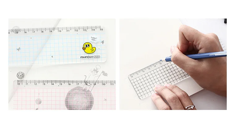 15 см Kawaii животное прозрачная линейка пластиковая простая сетка линейка, Обучение канцелярские принадлежности для рисования студент, школа, офис