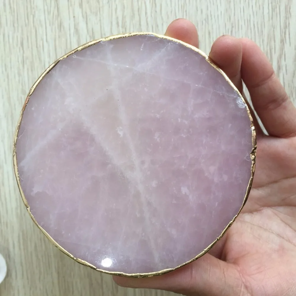 Красивый натуральный розовый кварц хрусталь драгоценный камень подставка с