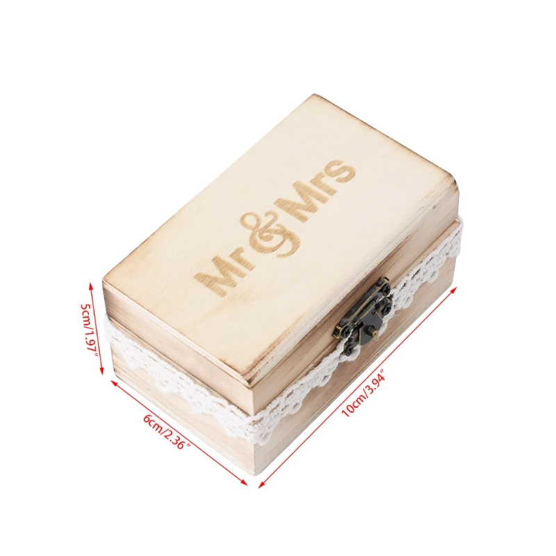 Mr & Mrs рустикальное деревянное кольцо коробки свадебные ювелирные изделия