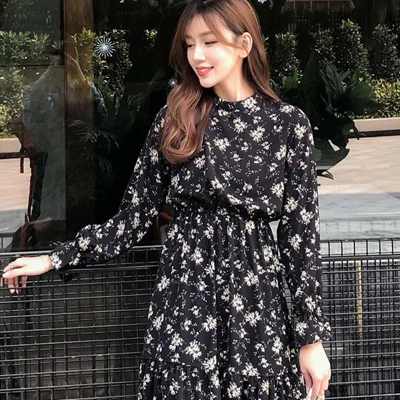 2019 элегантное Женское платье с принтом трапециевидной формы весенние платья