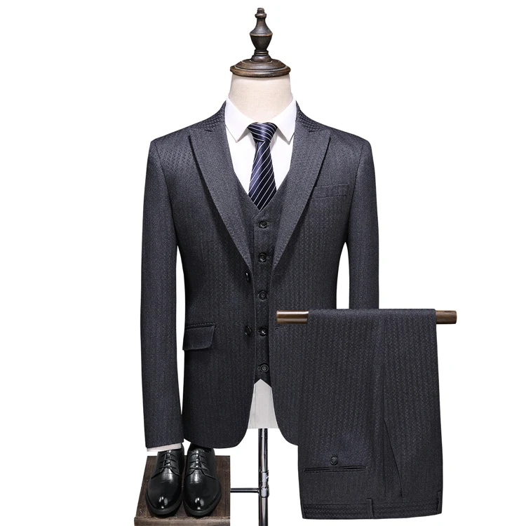 6724 Свадебный костюм для мужчин Slim Fit нежный мужской костюм Homme Mariage 5XL полосатый клетчатый дизайнер мужские официальные деловые костюмы Q705 - Цвет: 6724