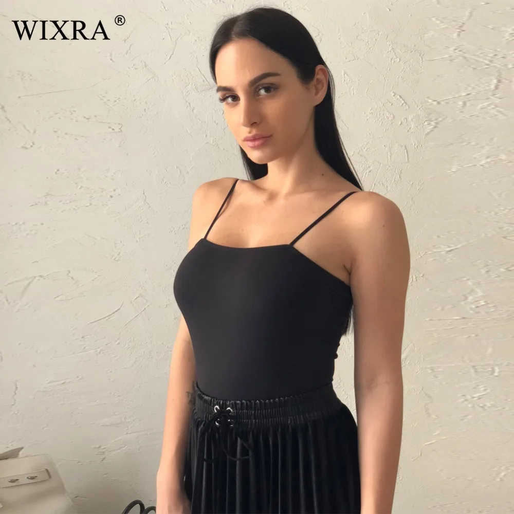 Фото WIXRA базовое боди на бретельках сексуальный комбинезон с открытой спиной WIXRA базовое боди на бретельках сексуальный комбинезон с открытой спиной
