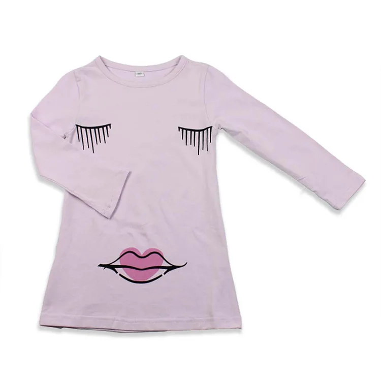 Baby Girl Dress Long Sleeve Autumn Casual For Kids With Eye Printed Fashion Cotton Clothes Children | Детская одежда и обувь