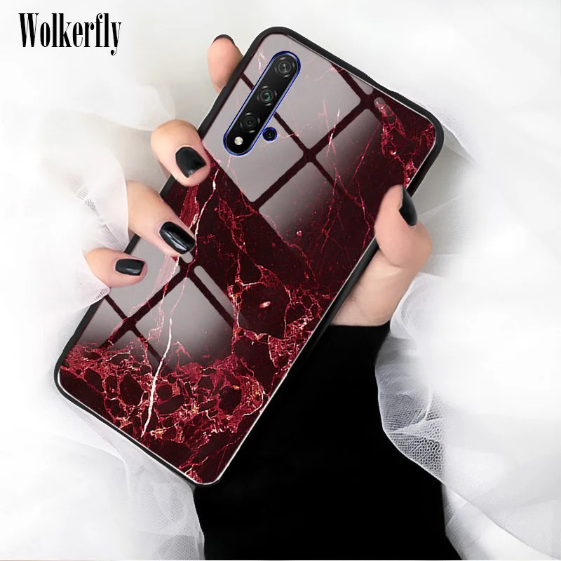 Красочные Мрамор Стекло чехол для huawei Коврики 20 P20 P30 Lite Pro P Smart Y5 Y6 Y7 Y9 Honor 20 10i 8 S 8X 8C 8A Nova 5 5i чехол