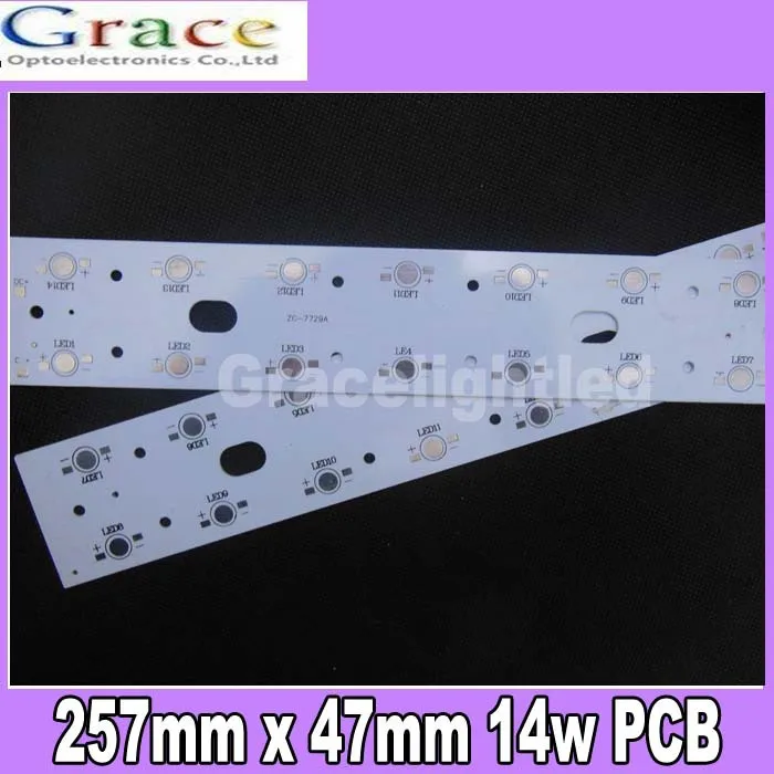 10 шт./лот 257 мм x 47 алюминиевая печатная плата для 14 шт. 1 Вт 3 5 LED In Series|led memo board|led curlled