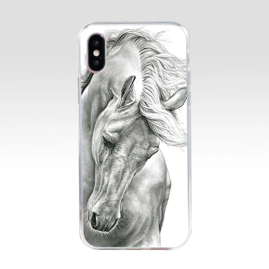 281SD акварель дух коня подарок Мягкий Силиконовый ТПУ чехол для телефона iPhone 5 5S SE X