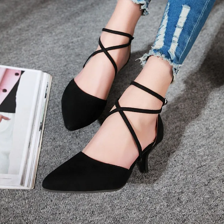 С перекрещивающимися ремешками с пряжкой Zapatillas Mujer серый цвет красного вина