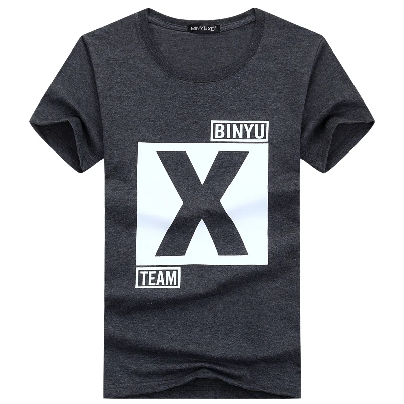 BINYUXD Мужская футболка 2017 летние модные принтованные повседневные мужские
