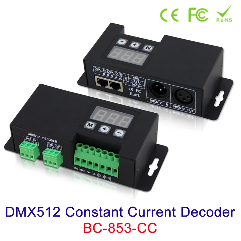 DMX512 3CH декодер постоянного тока 12 в 24 48 входной сигнал DMX512/1990 светодиодный