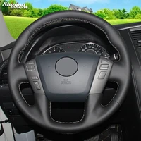 bannis genuine leather steering wheel cover for nissan patrol 2011 2017 infiniti qx56 2011 2013 infiniti qx80 2013 2017