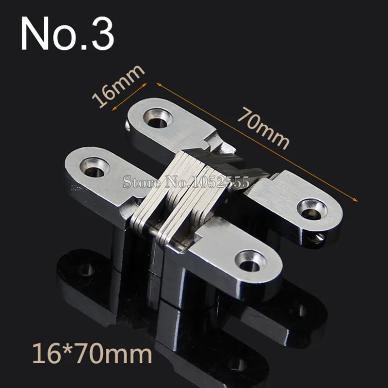 

10PCS/LOT 16*70mm Invisible Concealed Cross Door Hinge Zinc Alloy Hidden Hinge Bearing 20KG For Folding Door Hidden Door K97