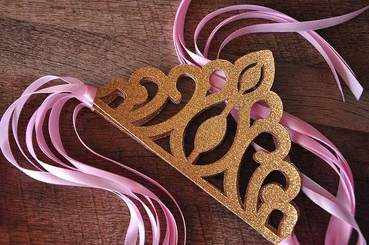 Золотой и серебряный цвет Корона с блестками Вечерние Шапки детского дня