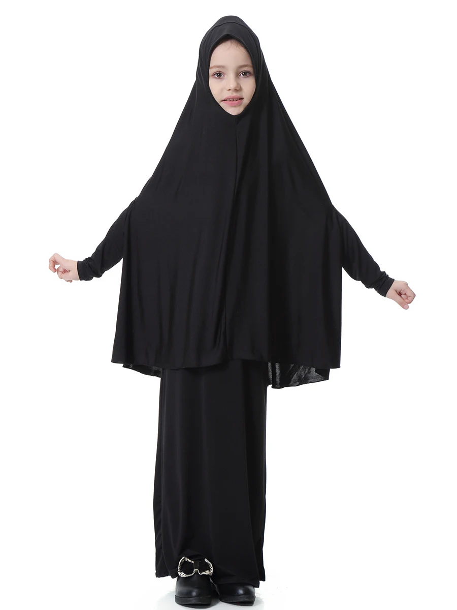 Мусульманские Детские Аксессуары Шапки + юбка комплект из 2 предметов abaya Макси