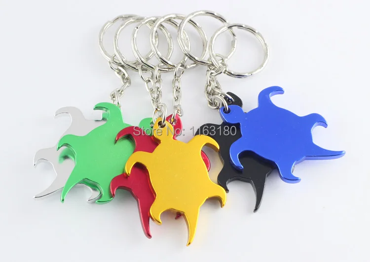 120 шт./лот форма черепахи алюминиевый сплав брелок открывалка для бутылок сделать