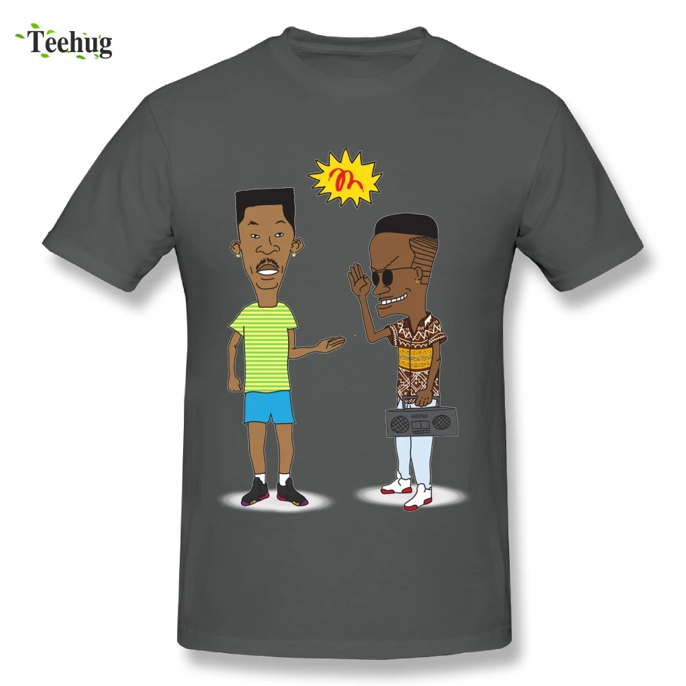 Футболка с забавным принцем из аниме Beavis and Butthead or the Fresh Prince of Bel Air Классическая