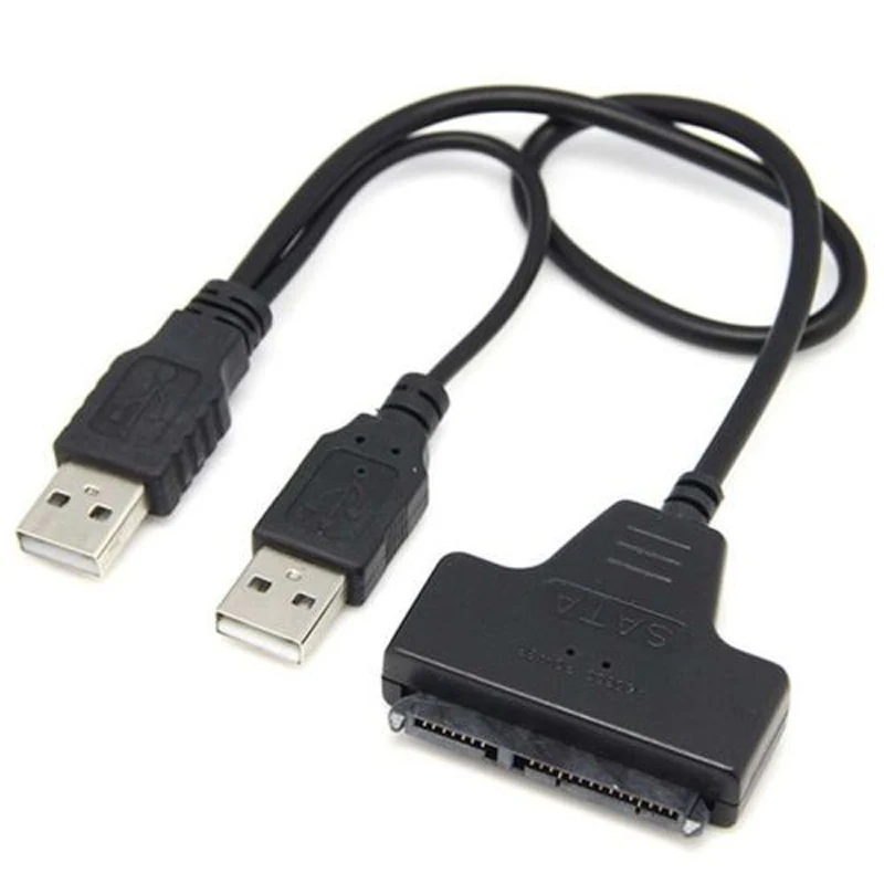 

100% Brand New Universal USB 2.0 To SATA External Converter Adapter Cable For 2.5"/3.5" HDD SSD 50cm/1.97 inch (Black)