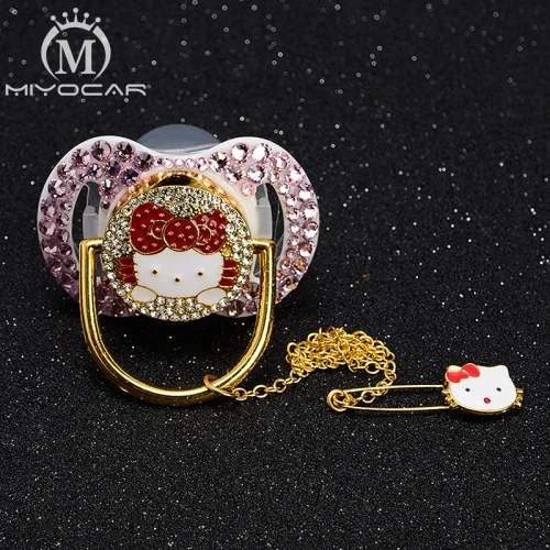 0 to 6m pink MIYOCAR уникальный дизайн Белый bling cat соска BPA бесплатно FDA пройти безопасный соска тускло и соска клип красивый набор - Цвет: 0 to 6m pink