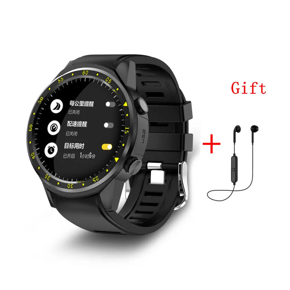 black add headset Смарт-часы F1 для проверки крови, с камерой, поддержка sim-карты, gps, часы, пульсометр, спортивные Смарт-часы для мужчин, для IOS, Android, PK, L1, Fs08 - Цвет: black add headset