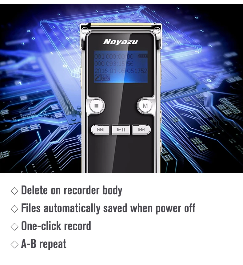 Noyazu 906 перезаряжаемый 8 ГБ Цифровой Аудио Звук Диктофон MP3 плеер Высокое качество Мини Цифровая запись голоса