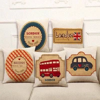 london scenic cushion cover cotton linen letter decorative pillowcase home textile