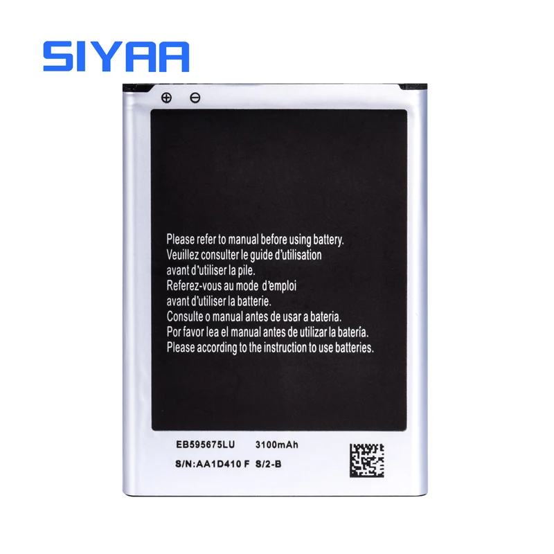 Оригинальный аккумулятор SIYAA EB595675LU для Samsung Galaxy Note 2 Note2 N7100 реальная емкость 3100 мАч