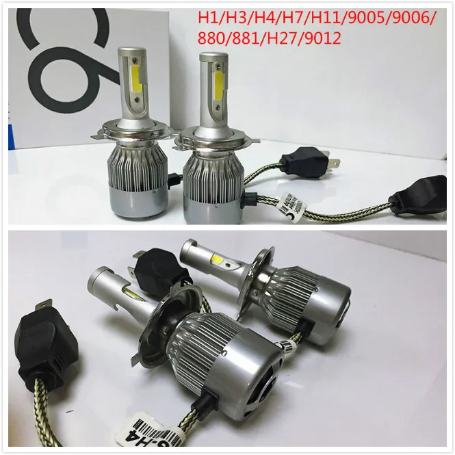 

1 шт., комплект автомобильных светодиодных фар H1/H3/H4/H7/H11 /9005 /9006/880/881H27/9012, 6000K, 12 В, 24 В