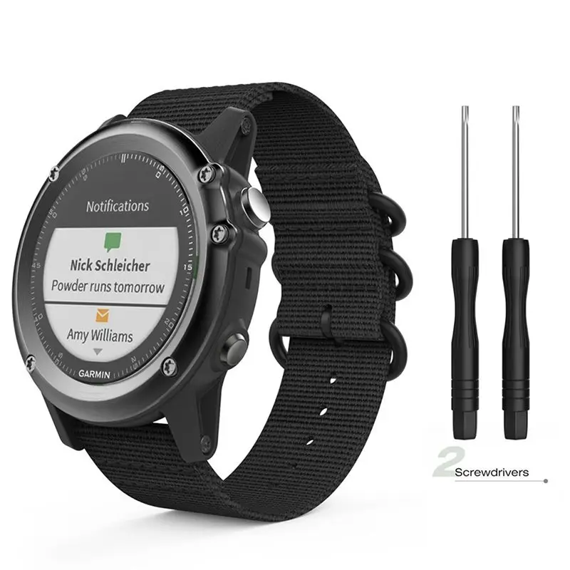 26 мм смарт часы нейлон ремешок для Garmin Fenix 3/3HR/5X/спуск MK1/D2 Charlie