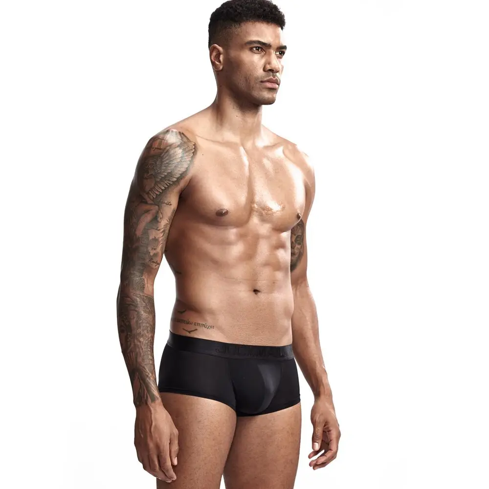 JOCKMAIL, ультратонкое сексуальное нижнее белье, мужские боксеры, одноцветные выпуклые мужские трусы, Короткие трусы, мужские трусы-боксеры