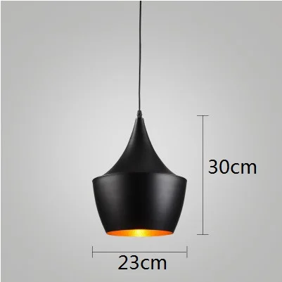 Black-Diameter 23 Светодиодный подвесной светильник, современный промышленный подвесной светильник, лофт светильник Suspendu Lustre, винтажный подвесной светильник для столовой - Цвет корпуса: Black-Diameter 23